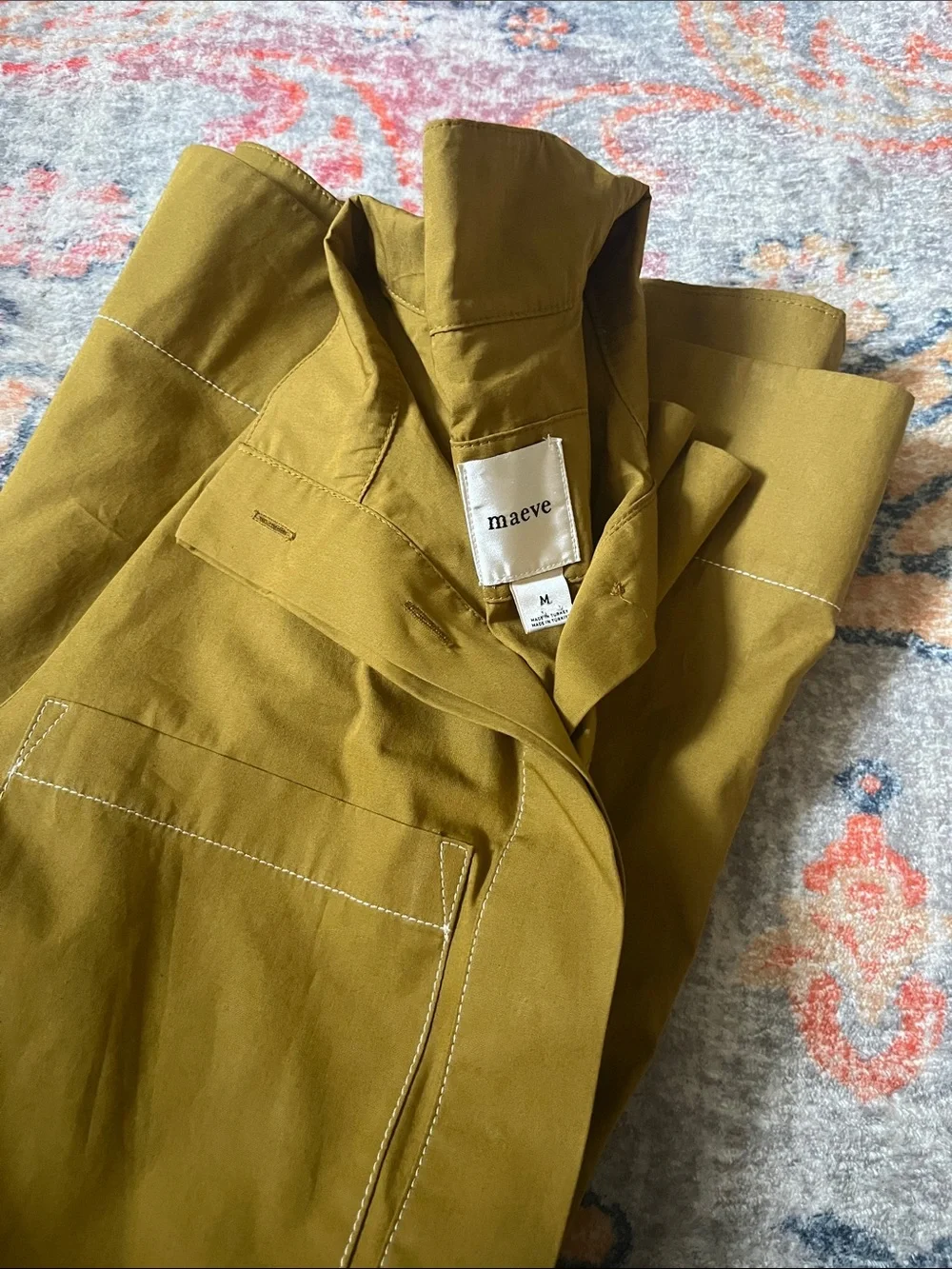 Anthropology Maeve Short-Sleeve A-Line Dress in Olive - Picture 8 of 8